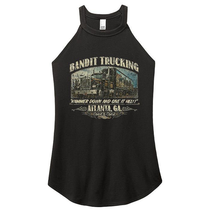 Men Funny Bandit Trucking 1977 Family Distressed Women's Perfect Tri Rocker Tank