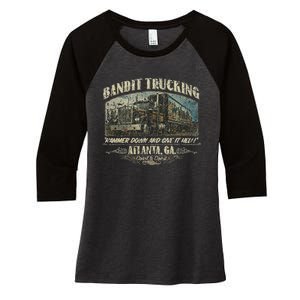 Men Funny Bandit Trucking 1977 Family Distressed Women's Tri-Blend 3/4-Sleeve Raglan Shirt