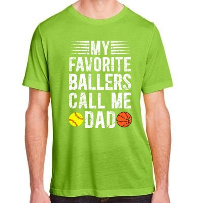 My Favorite Ballers Call Me Dad Basketball Softball Dad Gift Adult ChromaSoft Performance T-Shirt