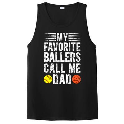 My Favorite Ballers Call Me Dad Basketball Softball Dad Gift PosiCharge Competitor Tank