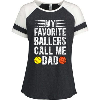 My Favorite Ballers Call Me Dad Basketball Softball Dad Gift Enza Ladies Jersey Colorblock Tee