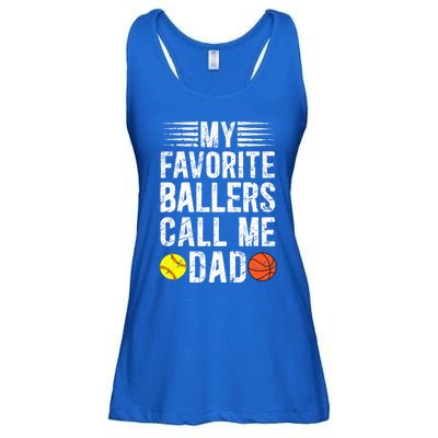 My Favorite Ballers Call Me Dad Basketball Softball Dad Gift Ladies Essential Flowy Tank