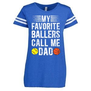 My Favorite Ballers Call Me Dad Basketball Softball Dad Gift Enza Ladies Jersey Football T-Shirt