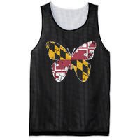 Maryland Flag Butterfly Home State Vintage Distressed Mesh Reversible Basketball Jersey Tank