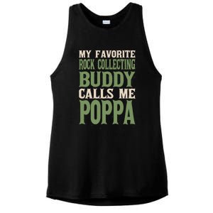 My Favorite Buddy Rock Collecting Poppa Rock Collector Dad Gift Ladies PosiCharge Tri-Blend Wicking Tank