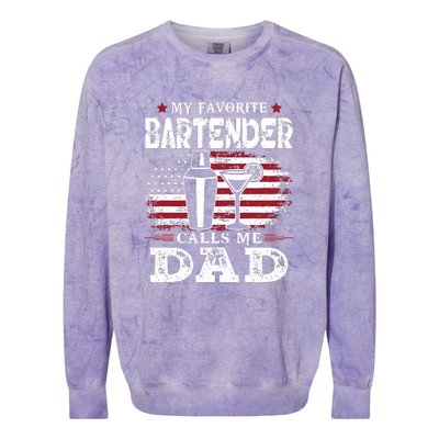 My Favorite Bartender Calls Me Dad Fathers Day Gift Colorblast Crewneck Sweatshirt