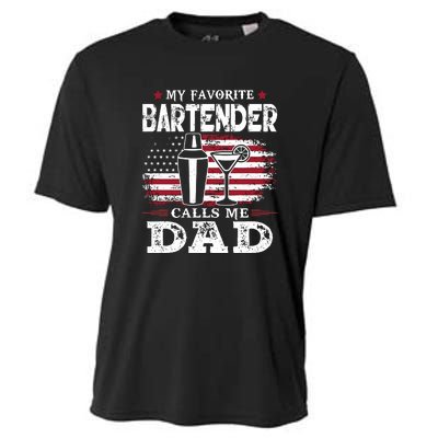 My Favorite Bartender Calls Me Dad Fathers Day Gift Cooling Performance Crew T-Shirt