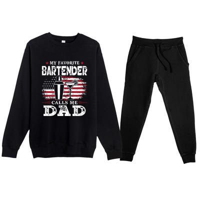 My Favorite Bartender Calls Me Dad Fathers Day Gift Premium Crewneck Sweatsuit Set