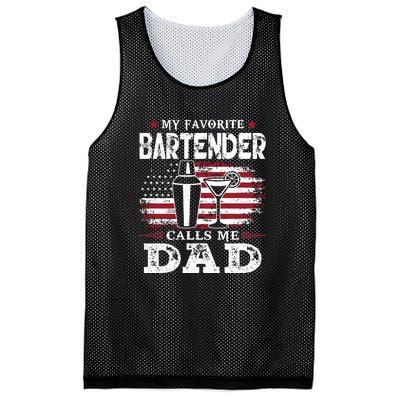 My Favorite Bartender Calls Me Dad Fathers Day Gift Mesh Reversible Basketball Jersey Tank