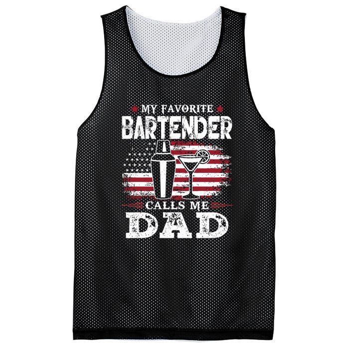 My Favorite Bartender Calls Me Dad Fathers Day Gift Mesh Reversible Basketball Jersey Tank