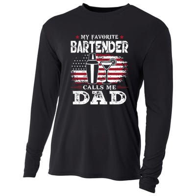 My Favorite Bartender Calls Me Dad Fathers Day Gift Cooling Performance Long Sleeve Crew