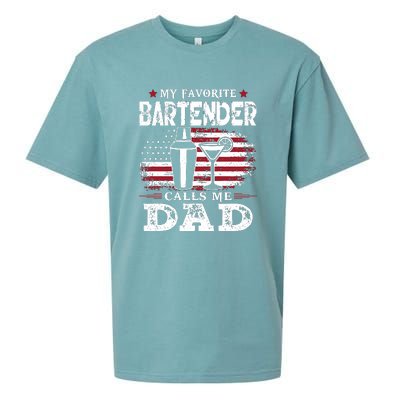 My Favorite Bartender Calls Me Dad Fathers Day Gift Sueded Cloud Jersey T-Shirt