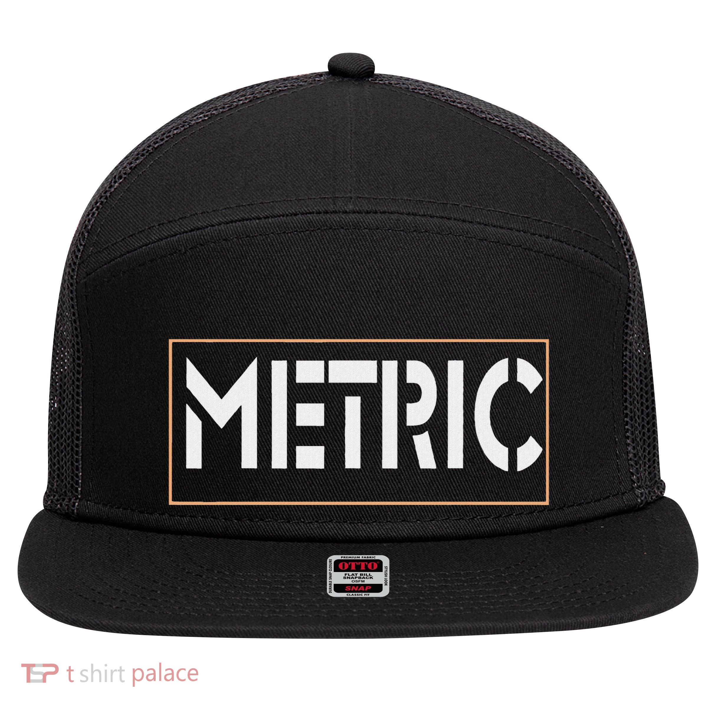 Metric Funny Band 7 Panel Mesh Trucker Snapback Hat