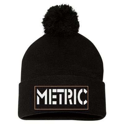 Metric Funny Band Pom Pom 12in Knit Beanie