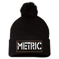Metric Funny Band Pom Pom 12in Knit Beanie