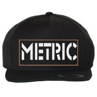 Metric Funny Band Wool Snapback Cap
