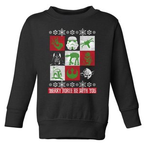 Merry Force Be With You Christmas Long Sleeve Long Sleeve Toddler Sweatshirt