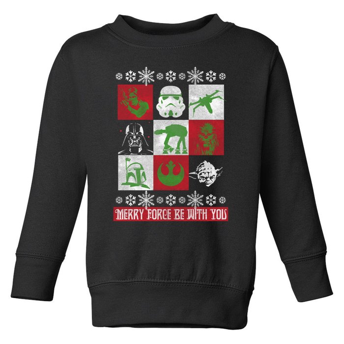 Merry Force Be With You Christmas Long Sleeve Long Sleeve Toddler Sweatshirt