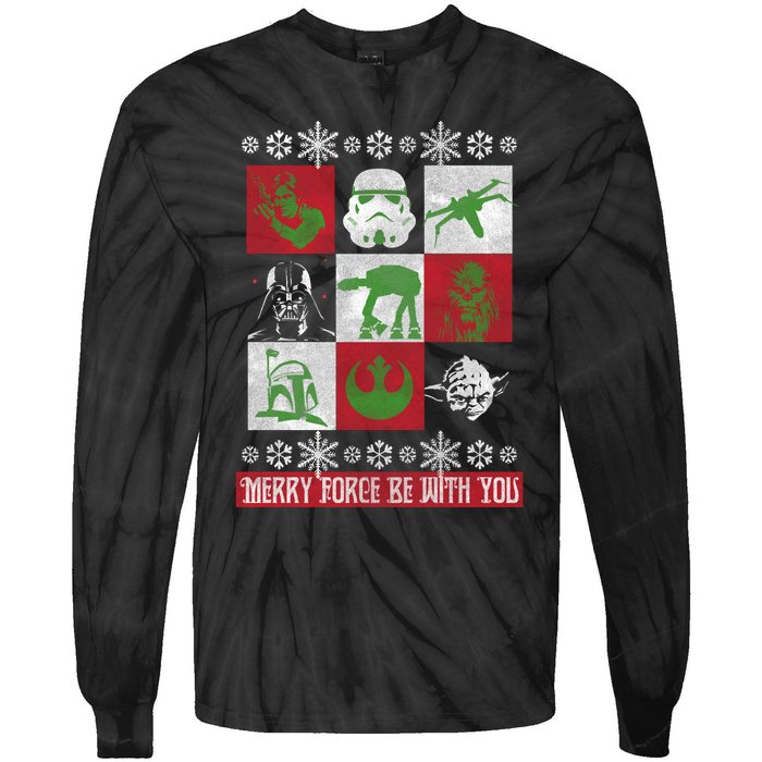 Merry Force Be With You Christmas Long Sleeve Long Sleeve Tie-Dye Long Sleeve Shirt