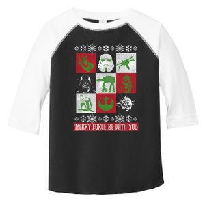 Merry Force Be With You Christmas Long Sleeve Long Sleeve Toddler Fine Jersey T-Shirt