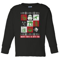 Merry Force Be With You Christmas Long Sleeve Long Sleeve Toddler Long Sleeve Shirt