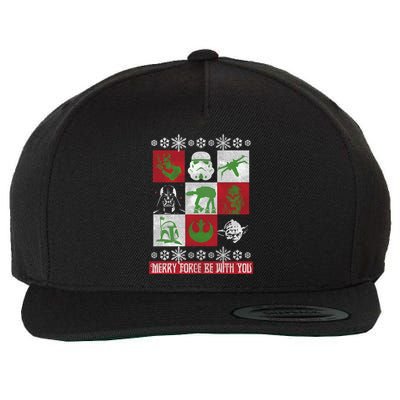 Merry Force Be With You Christmas Long Sleeve Long Sleeve Wool Snapback Cap