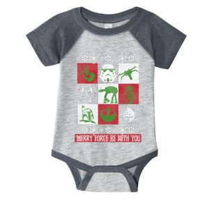 Merry Force Be With You Christmas Long Sleeve Long Sleeve Infant Baby Jersey Bodysuit