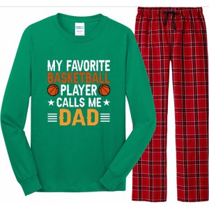 My Favorite Basketball Player Call Me Dad Gift For Basketball Fan Sport Team Long Sleeve Pajama Set