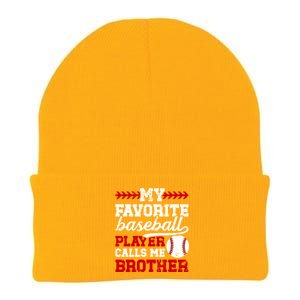 My Favorite Baseball Player Brother Baseball Brother Great Gift Knit Cap Winter Beanie