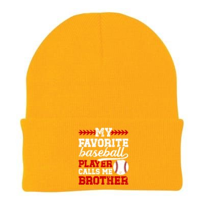 My Favorite Baseball Player Brother Baseball Brother Great Gift Knit Cap Winter Beanie