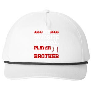 My Favorite Baseball Player Brother Baseball Brother Great Gift Snapback Five-Panel Rope Hat