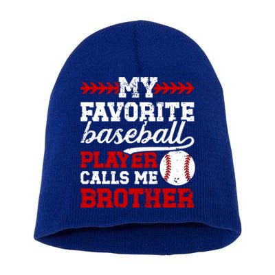 My Favorite Baseball Player Brother Baseball Brother Great Gift Short Acrylic Beanie