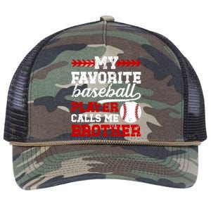 My Favorite Baseball Player Brother Baseball Brother Great Gift Retro Rope Trucker Hat Cap