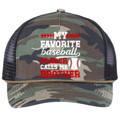 My Favorite Baseball Player Brother Baseball Brother Great Gift Retro Rope Trucker Hat Cap