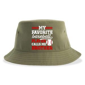 My Favorite Baseball Player Brother Baseball Brother Great Gift Sustainable Bucket Hat