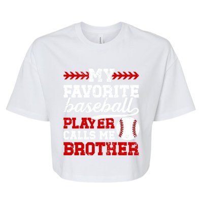 My Favorite Baseball Player Brother Baseball Brother Great Gift Bella+Canvas Jersey Crop Tee