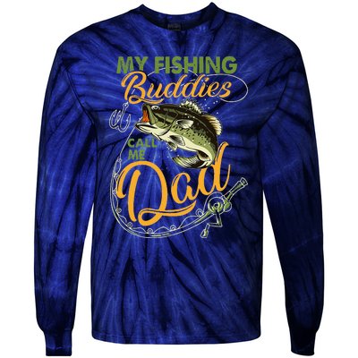 My Fishing Buddies Call Me Dad Father Day Birthday Christmas Tie-Dye Long Sleeve Shirt