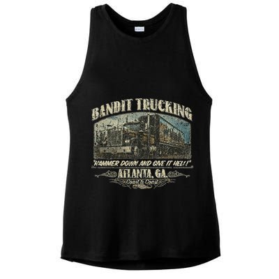 Men Funny Bandit Trucking 1977 Family Distressed Ladies PosiCharge Tri-Blend Wicking Tank