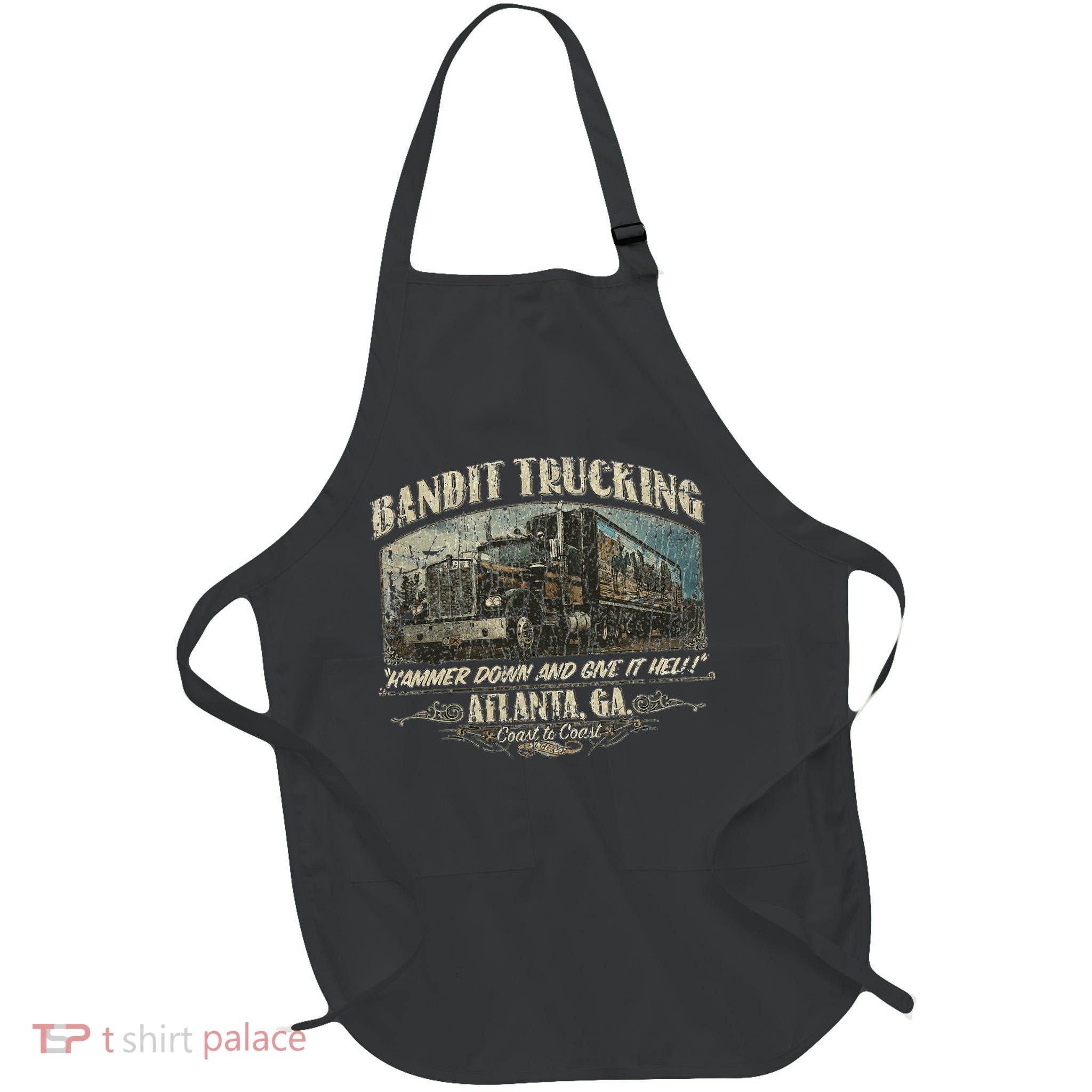 Men Funny Bandit Trucking 1977 Family Distressed Apron