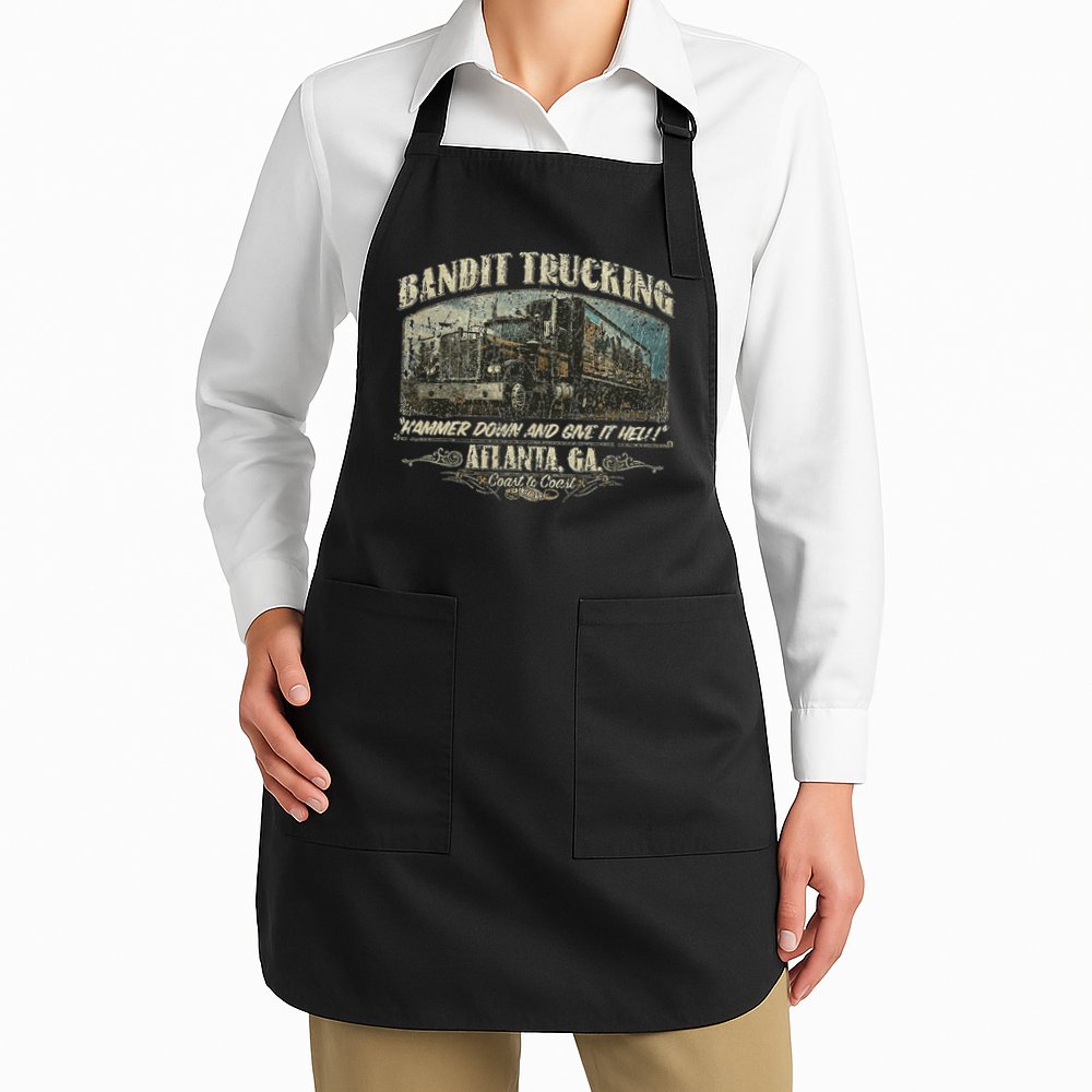 Men Funny Bandit Trucking 1977 Family Distressed Apron