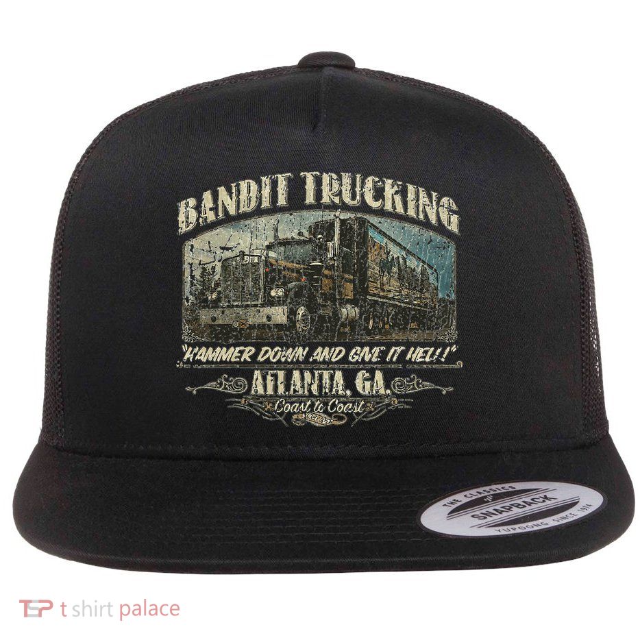 Men Funny Bandit Trucking 1977 Family Distressed Flatbill Hat