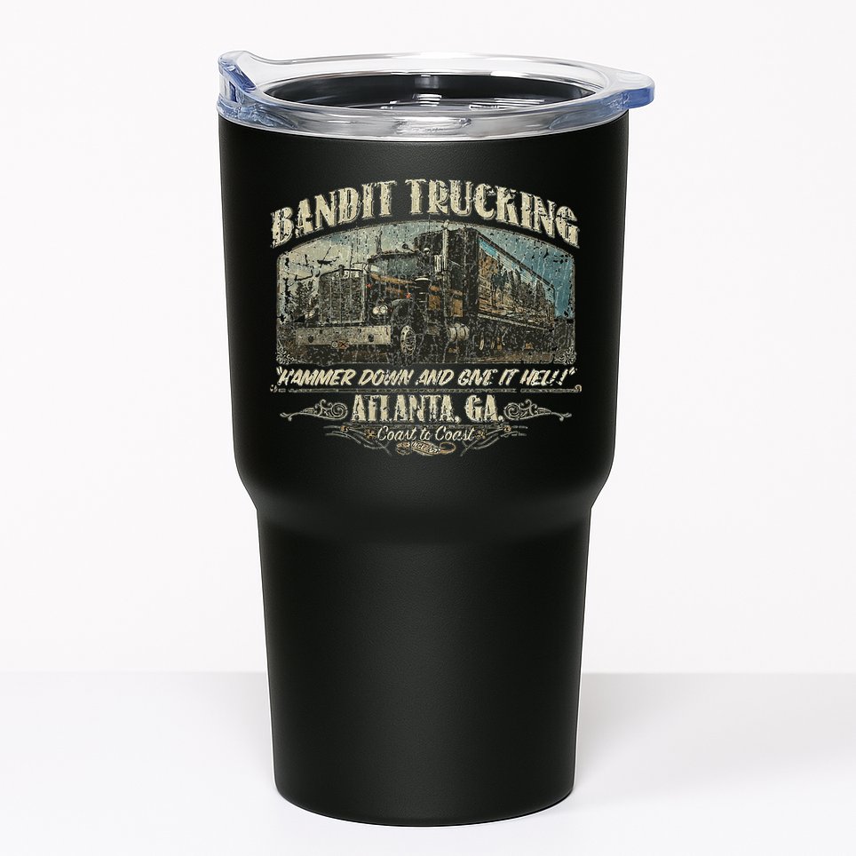 Men Funny Bandit Trucking 1977 Family Distressed Tumbler