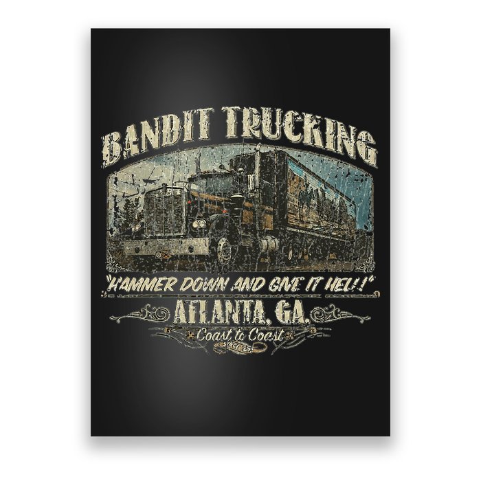 Men Funny Bandit Trucking 1977 Family Distressed Poster