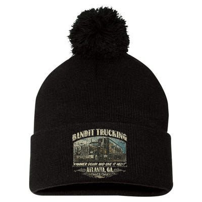 Men Funny Bandit Trucking 1977 Family Distressed Pom Pom 12in Knit Beanie