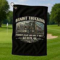 Men Funny Bandit Trucking 1977 Family Distressed Golf Towel