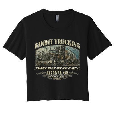 Men Funny Bandit Trucking 1977 Family Distressed Crop Top