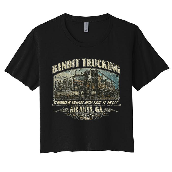 Men Funny Bandit Trucking 1977 Family Distressed Crop Top