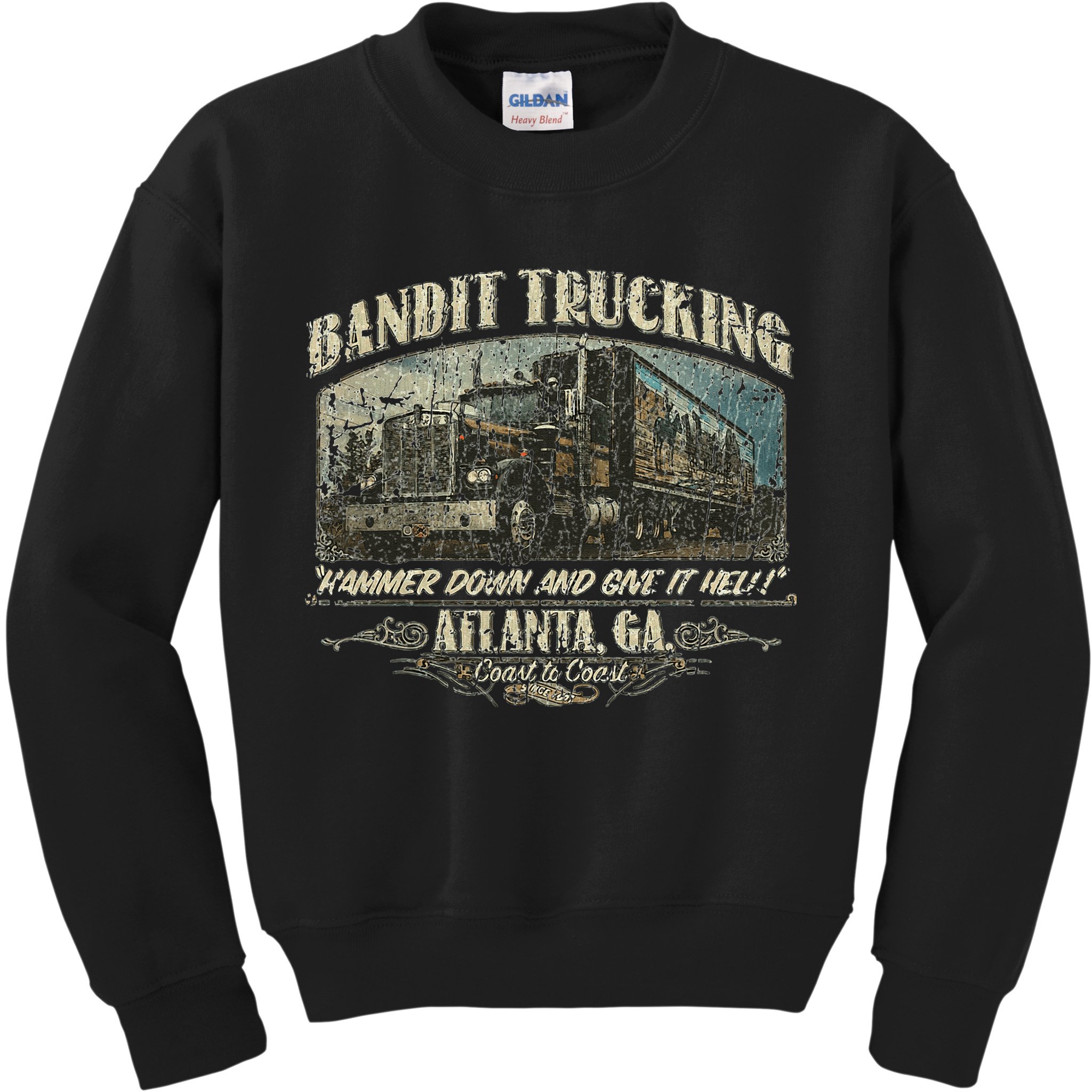 Men Funny Bandit Trucking 1977 Family Distressed Kids Sweatshirt