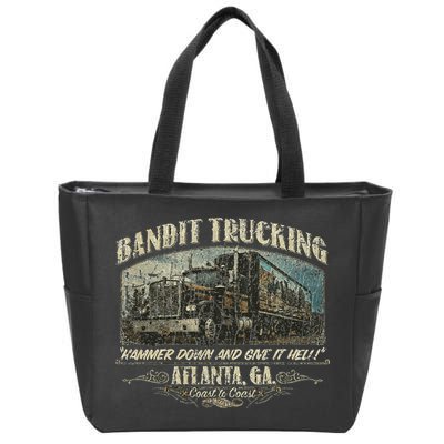 Men Funny Bandit Trucking 1977 Family Distressed Zip Tote Bag