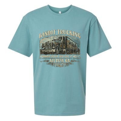 Men Funny Bandit Trucking 1977 Family Distressed Sueded Cloud Jersey T-Shirt